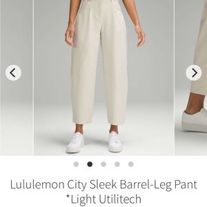 Lululemon City Sleek Barrel-Leg Pant *Light Utilitech Size 25 Bone